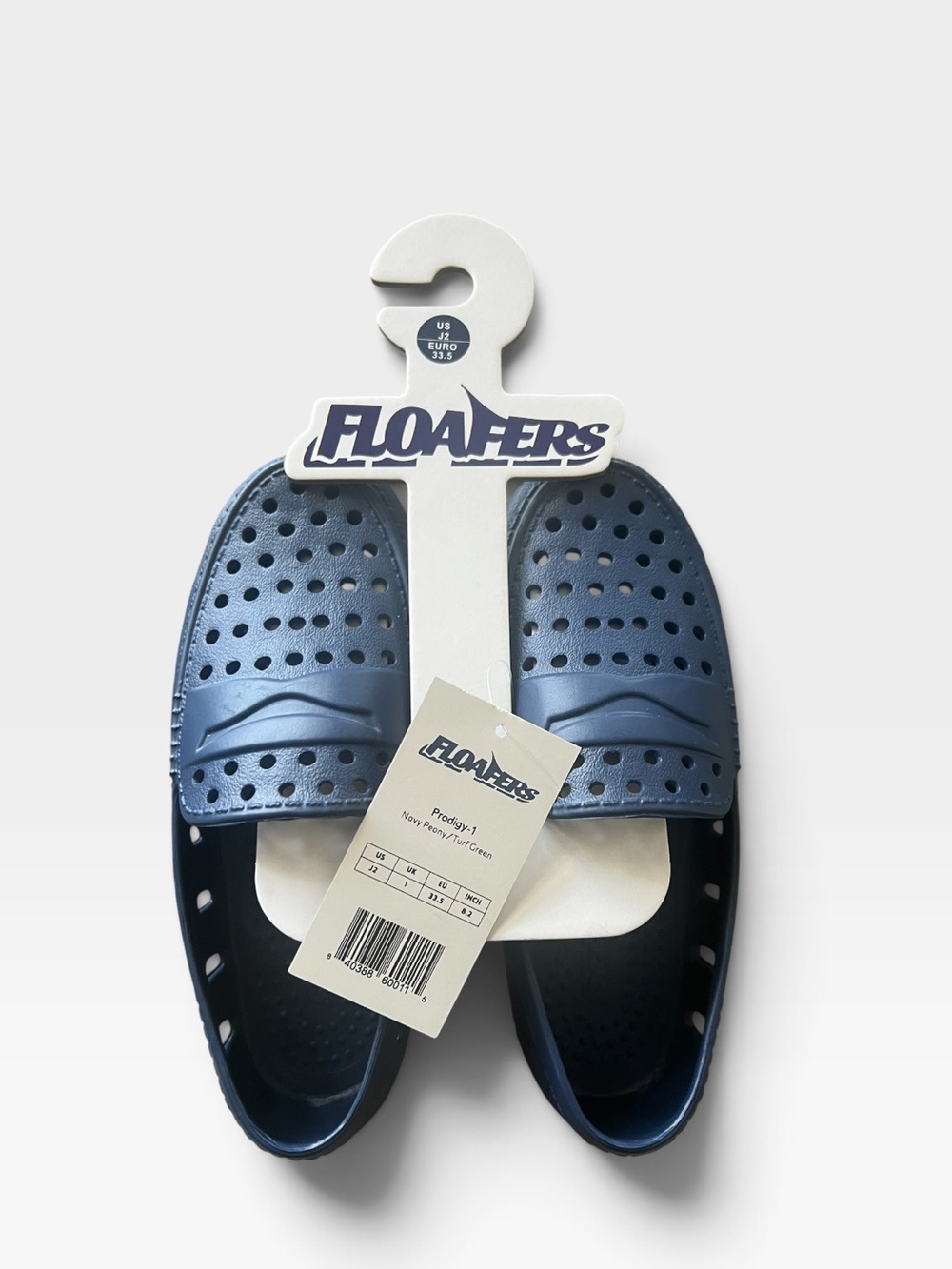 NWT Floaters Prodigy-1 Kids Water Shoes Loafers Navy Green J2